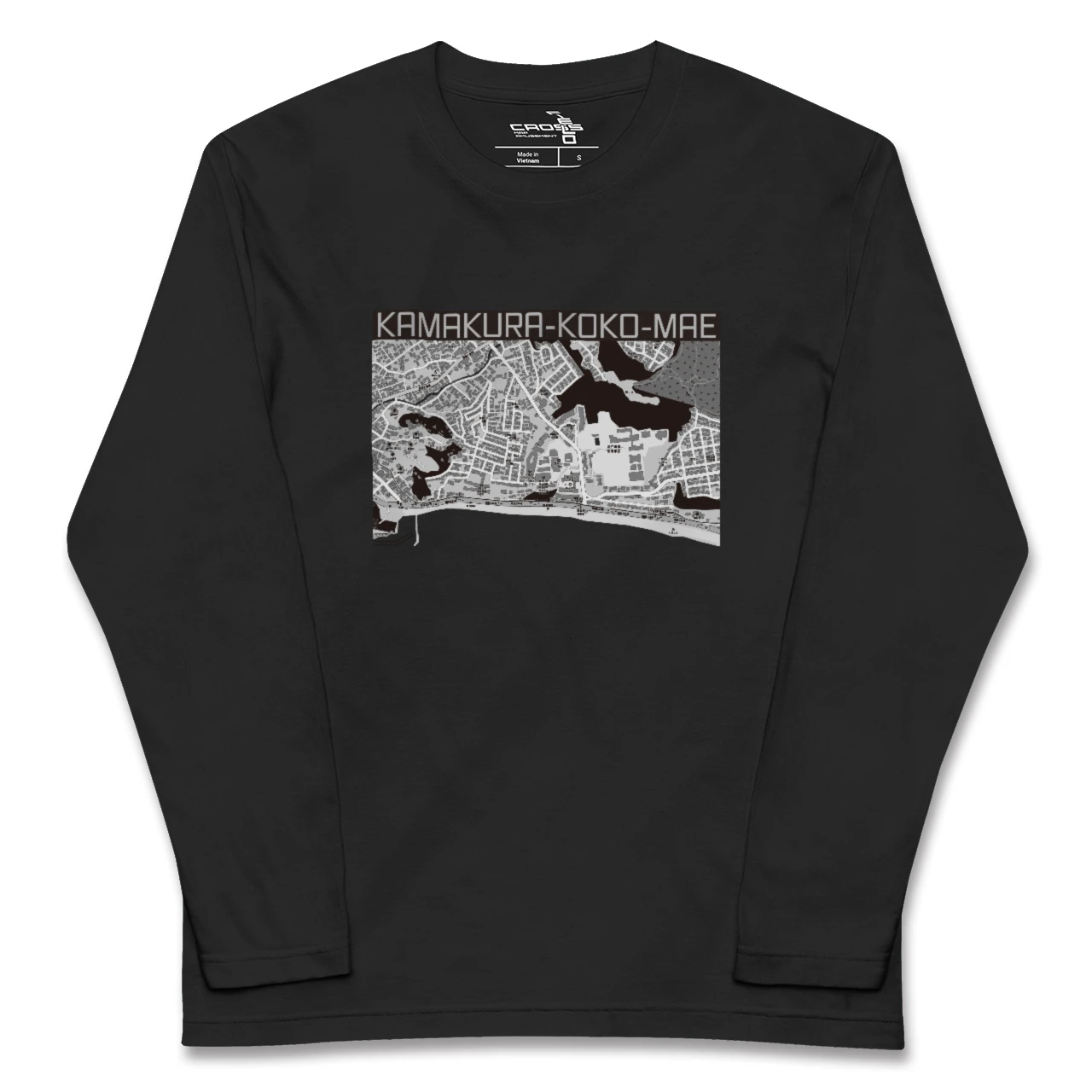 【鎌倉高校前（神奈川県）】地図柄ロングスリーブTシャツ