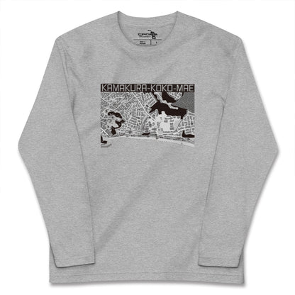 【鎌倉高校前（神奈川県）】地図柄ロングスリーブTシャツ