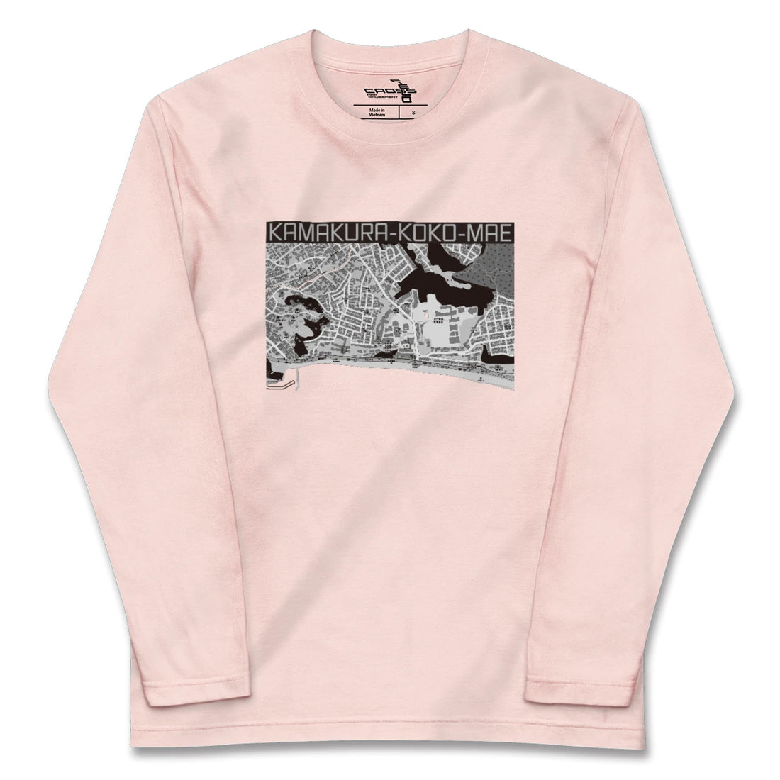 【鎌倉高校前（神奈川県）】地図柄ロングスリーブTシャツ