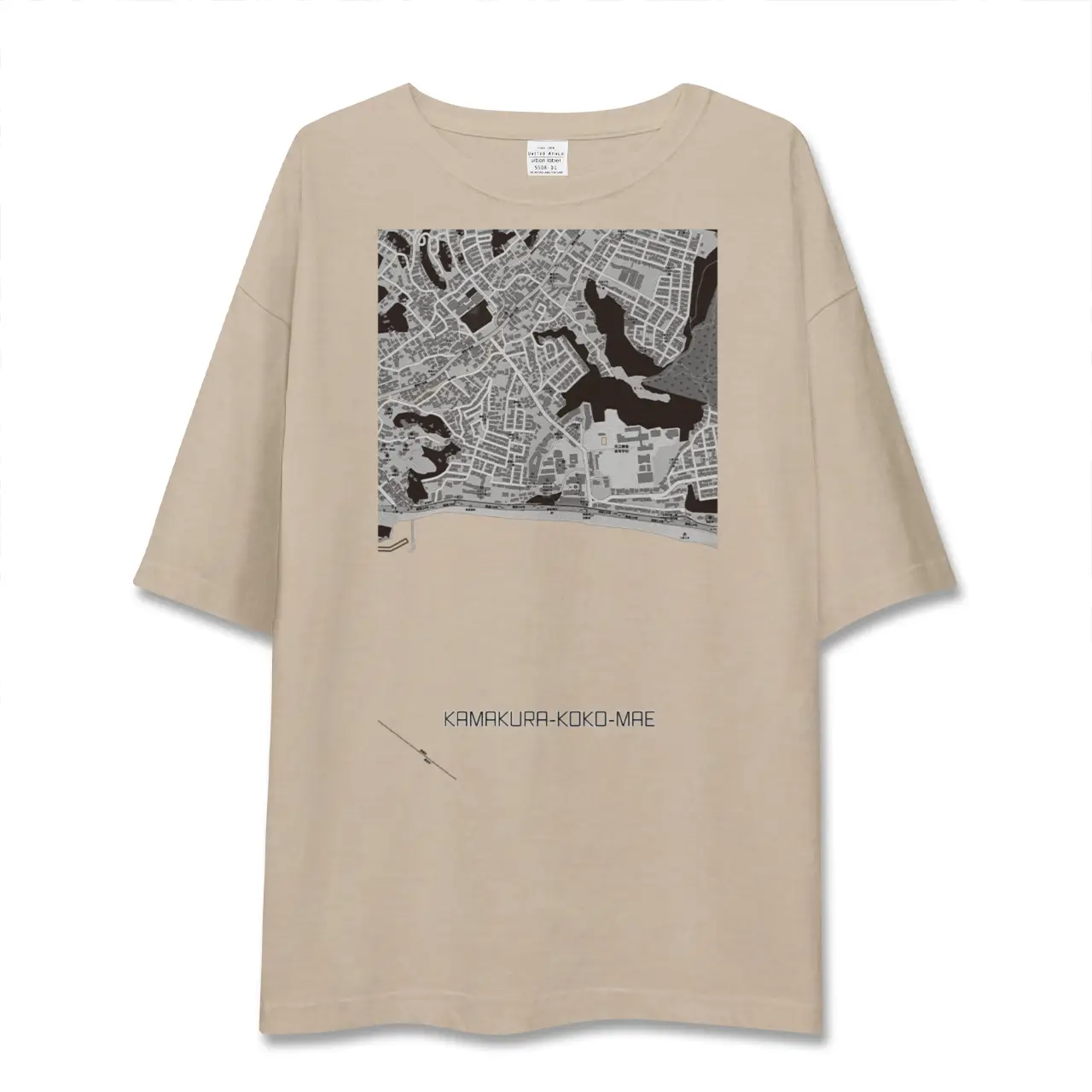 【鎌倉高校前（神奈川県）】地図柄ビッグシルエットTシャツ
