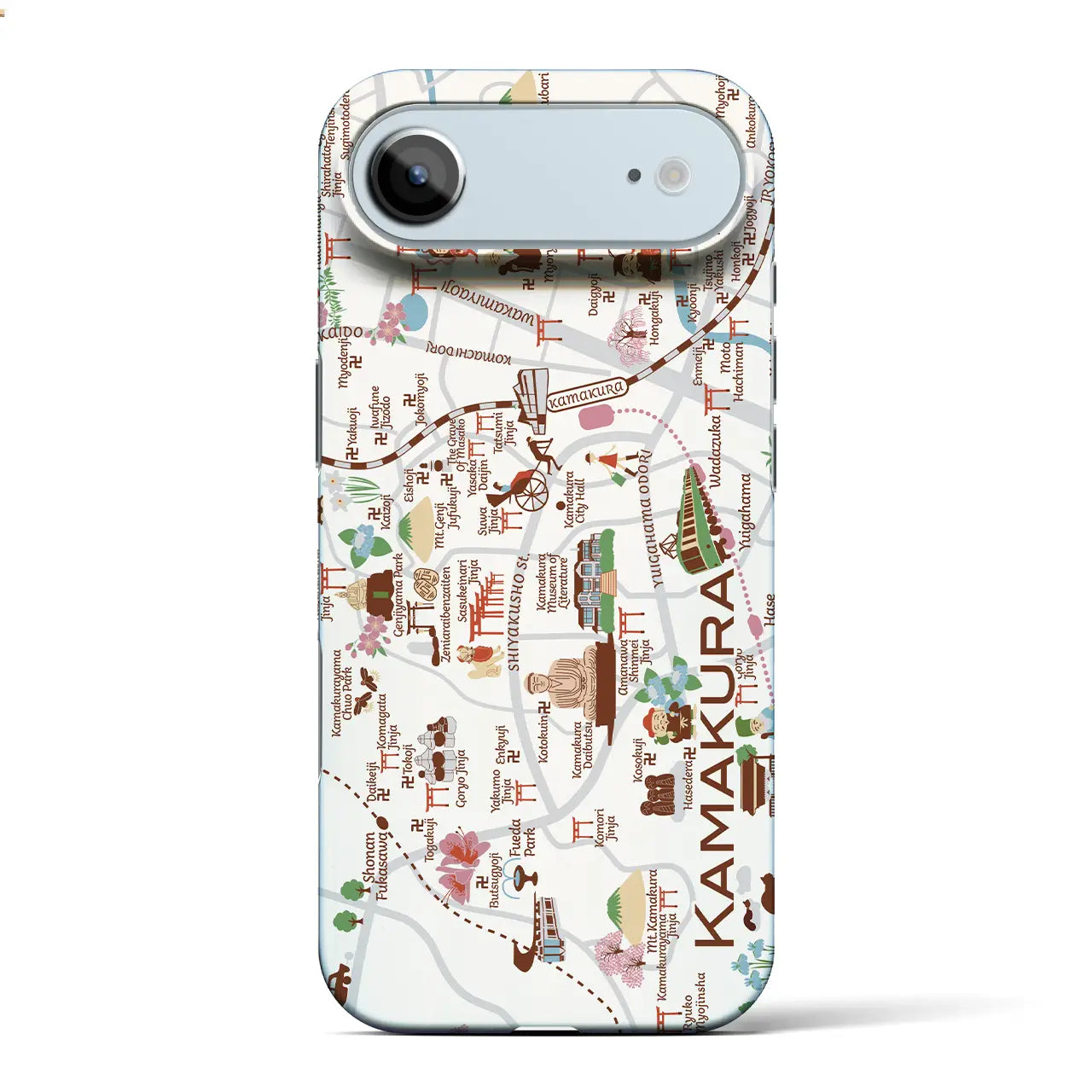 【鎌倉】イラストマップiPhoneケース（バックカバータイプ）