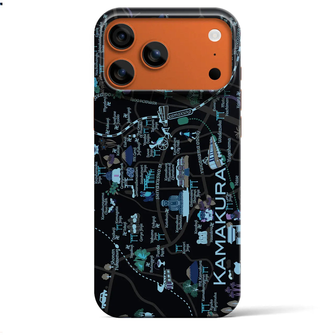 【鎌倉】イラストマップiPhoneケース（バックカバータイプ）