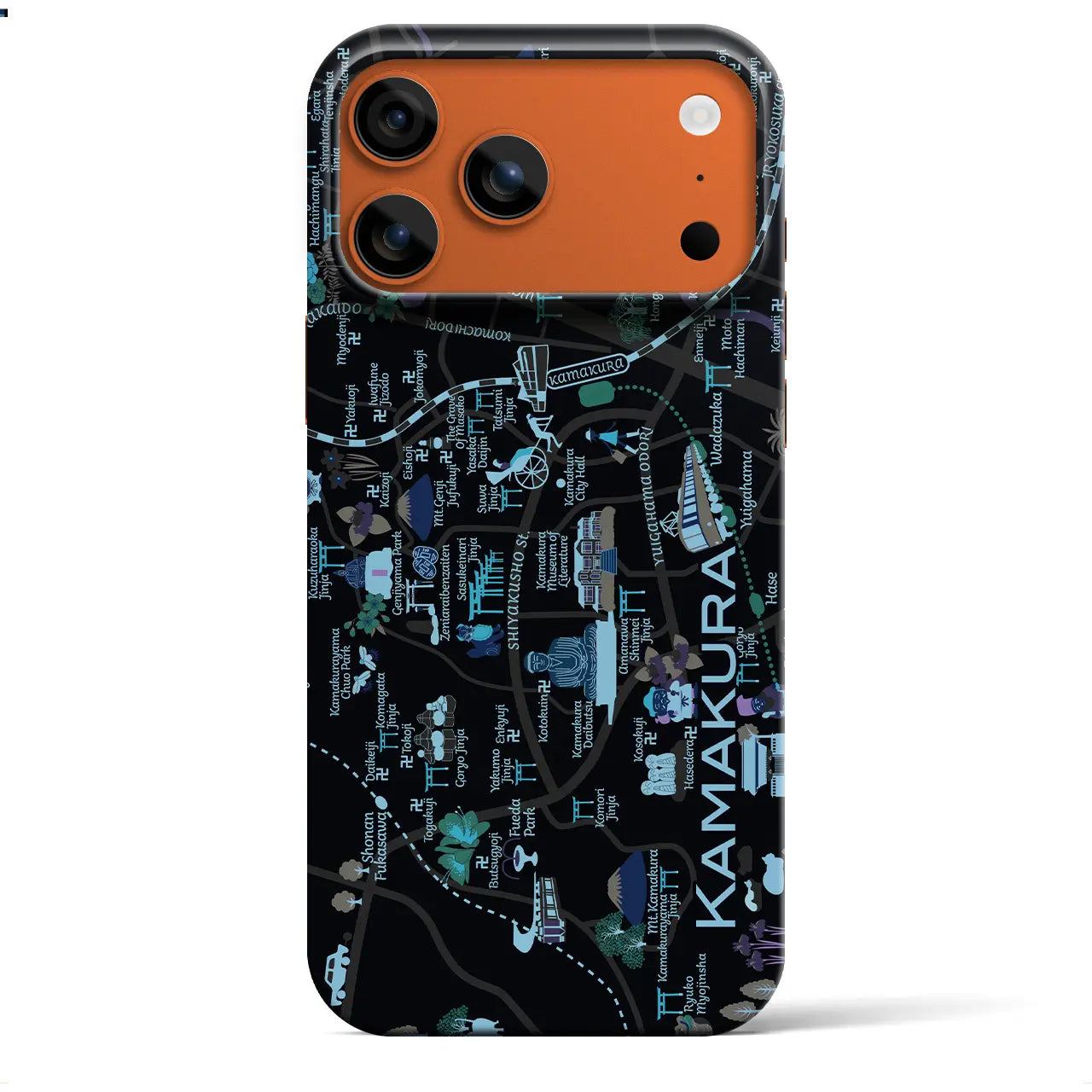 【鎌倉】イラストマップiPhoneケース（バックカバータイプ）