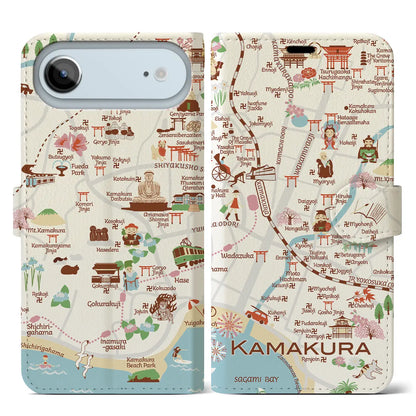 【鎌倉】イラストマップiPhoneケース（手帳タイプ）