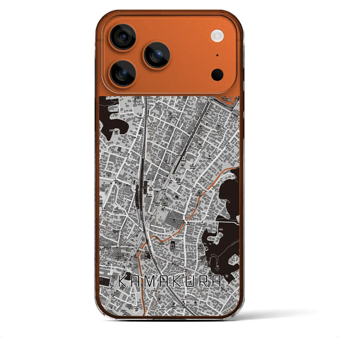 【鎌倉2(神奈川県)】地図柄iPhoneケース(クリアタイプ)モノトーン・iPhone 17 Pro Max 用