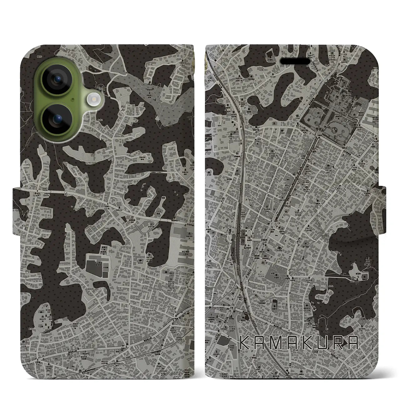 【鎌倉2（神奈川県）】地図柄iPhoneケース（手帳タイプ）