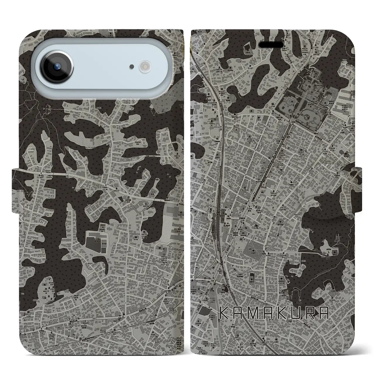 【鎌倉2（神奈川県）】地図柄iPhoneケース（手帳タイプ）