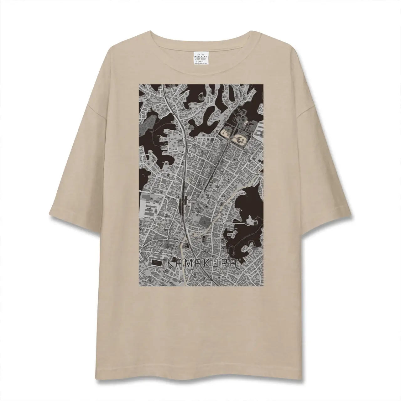 【鎌倉2（神奈川県）】地図柄ビッグシルエットTシャツ
