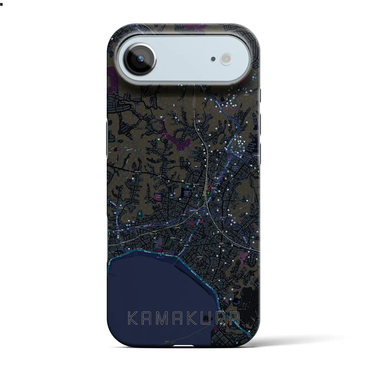 【鎌倉（神奈川県）】地図柄iPhoneケース（バックカバータイプ）