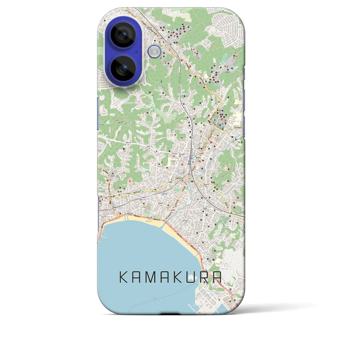 【鎌倉(神奈川県)】地図柄iPhoneケース(バックカバータイプ)ナチュラル・iPhone 16 Pro Max 用