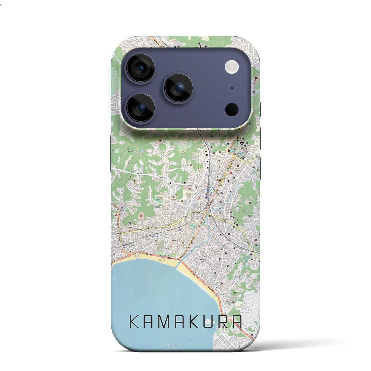 【鎌倉（神奈川県）】地図柄iPhoneケース（バックカバータイプ）