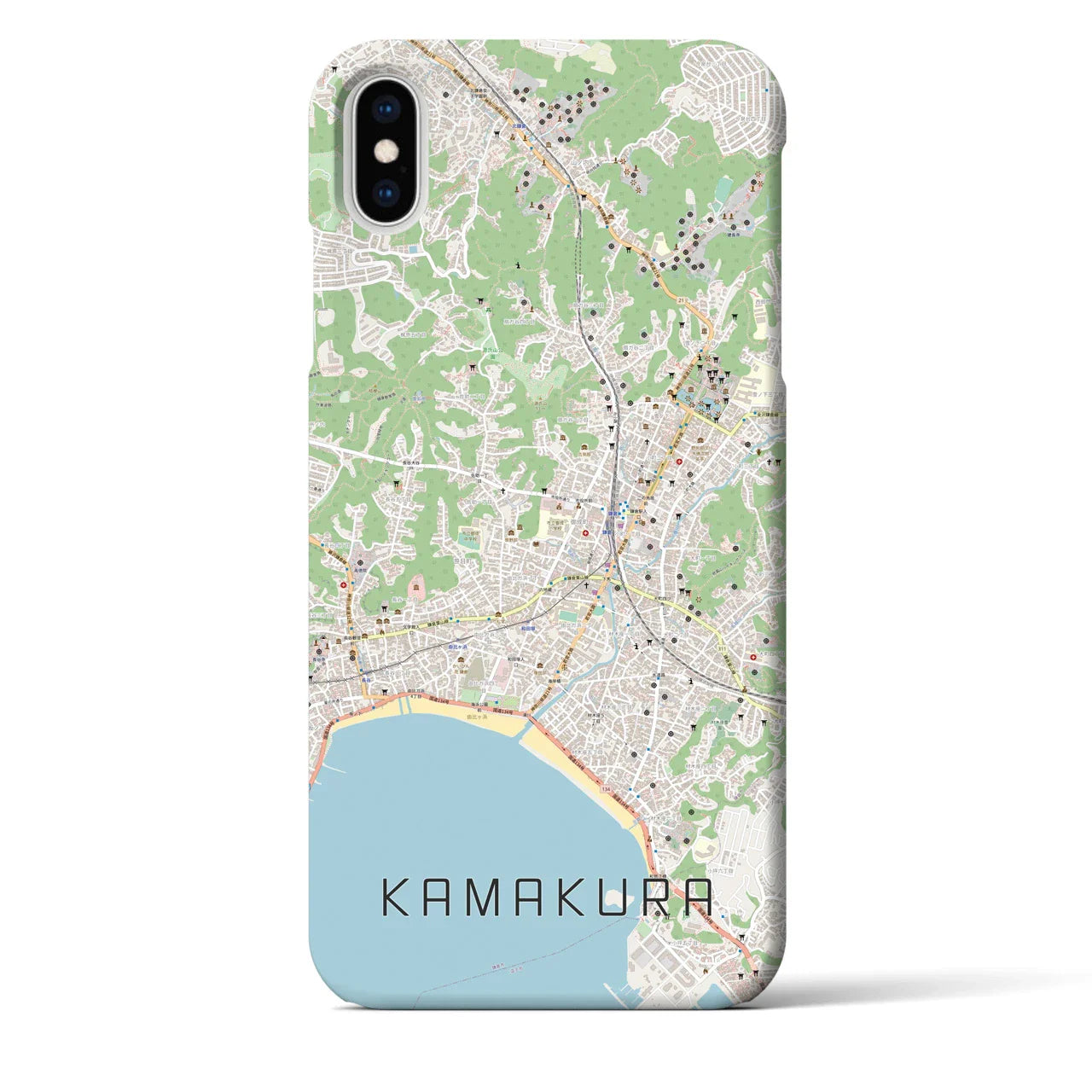 【鎌倉（神奈川県）】地図柄iPhoneケース（バックカバータイプ）