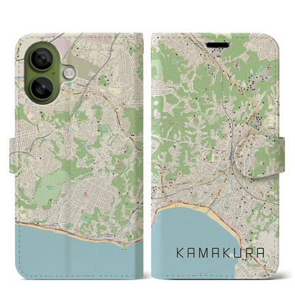 【鎌倉（神奈川県）】地図柄iPhoneケース（手帳タイプ）