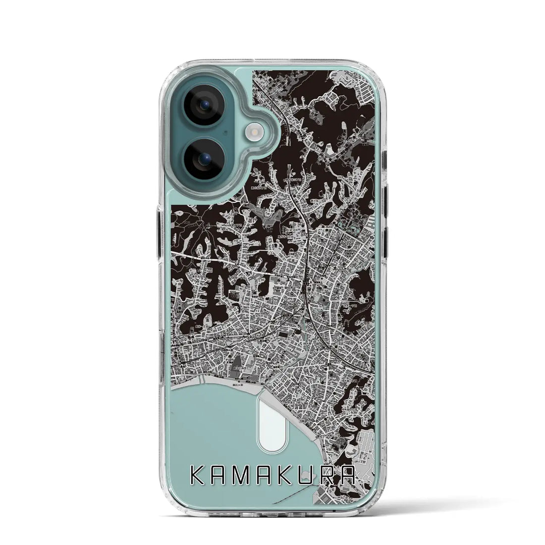 【鎌倉(神奈川県)】地図柄iPhoneケース(MagSafeタイプ)モノトーン・iPhone 16 Pro 用