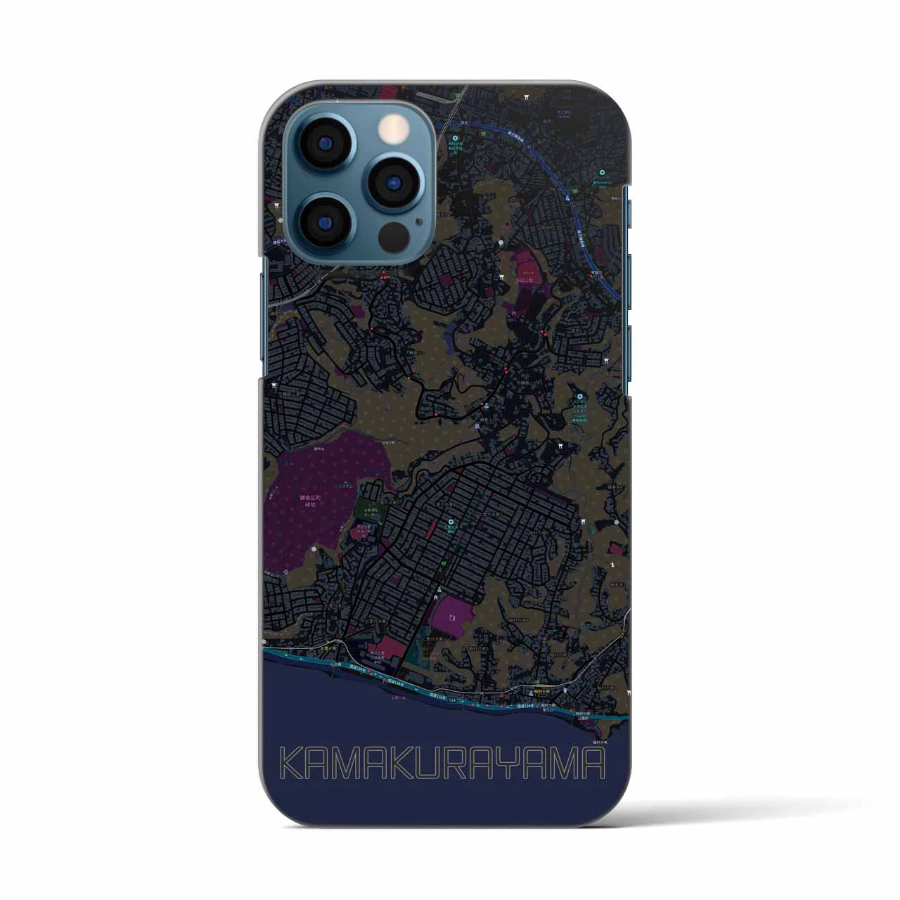 【鎌倉山（神奈川県）】地図柄iPhoneケース（バックカバータイプ）