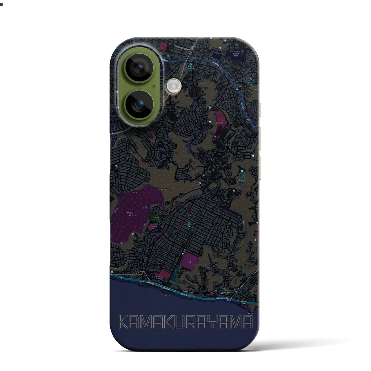 【鎌倉山（神奈川県）】地図柄iPhoneケース（バックカバータイプ）