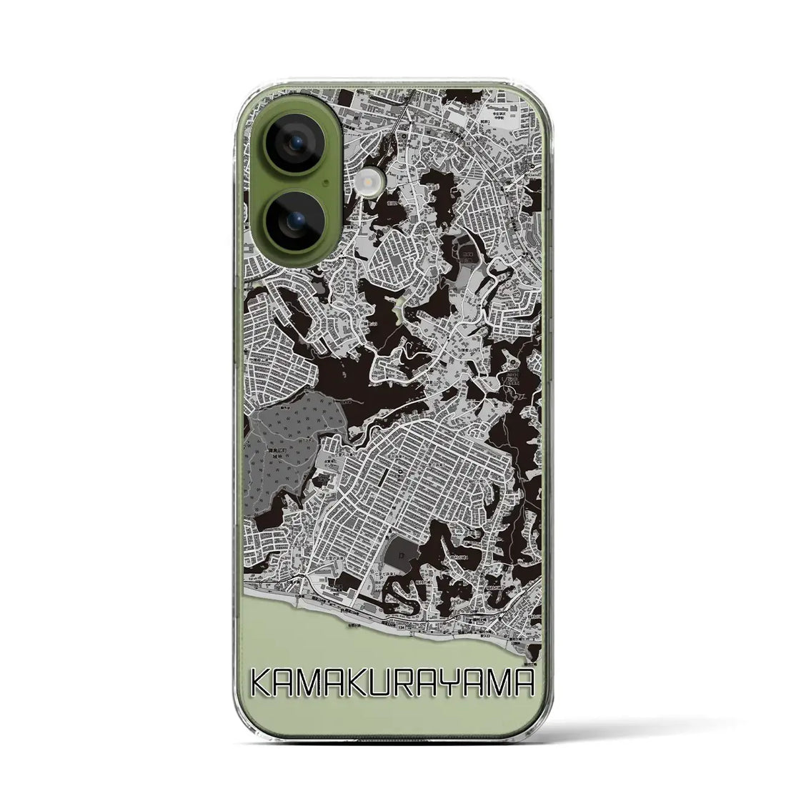 【鎌倉山（神奈川県）】地図柄iPhoneケース（クリアタイプ）モノトーン・iPhone 17 Pro Max 用