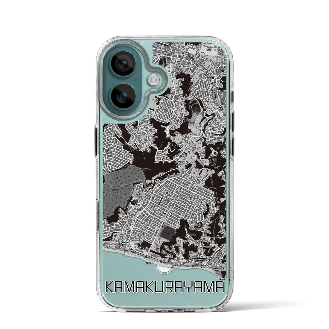 【鎌倉山(神奈川県)】地図柄iPhoneケース(MagSafeタイプ)モノトーン・iPhone 16 Pro 用