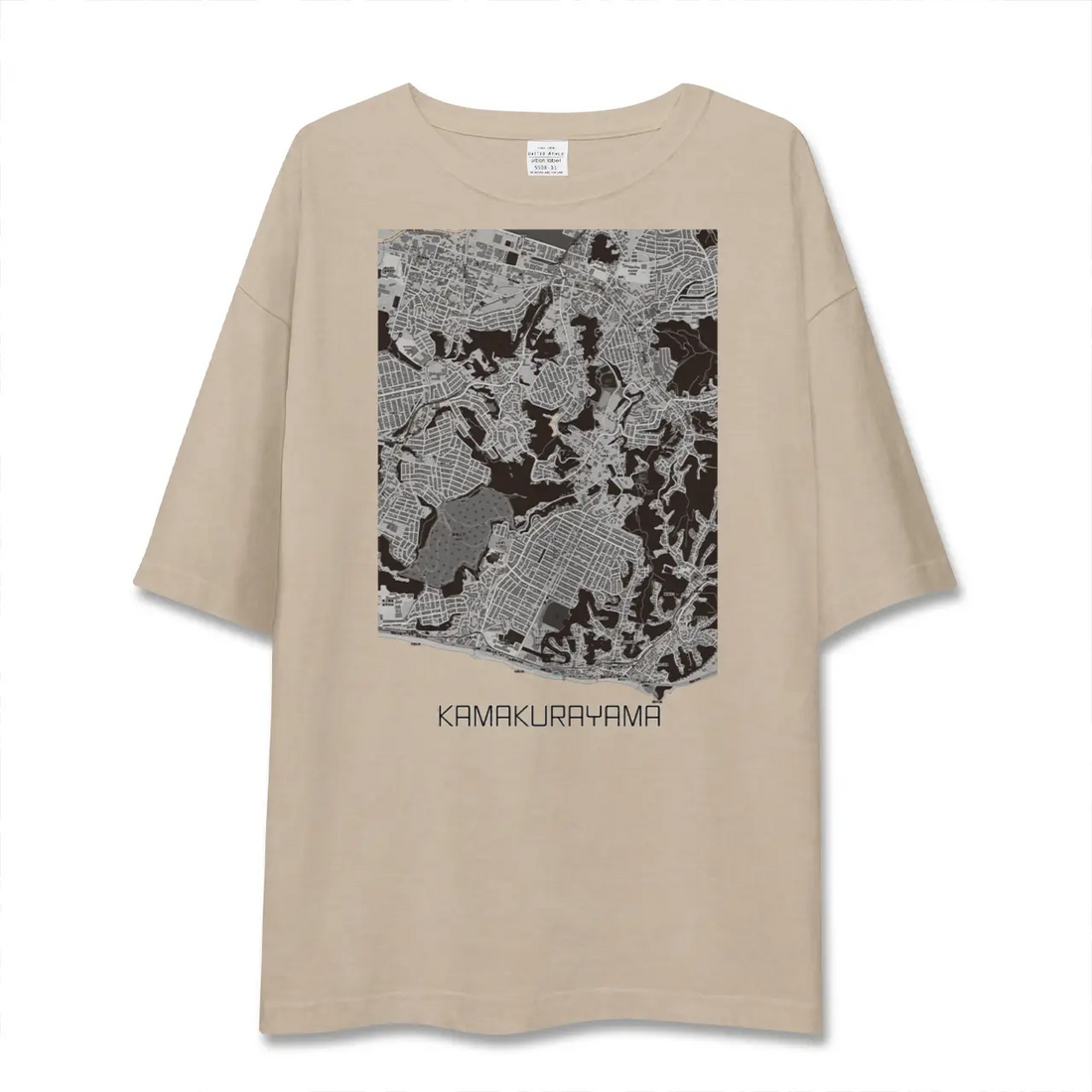 【鎌倉山（神奈川県）】地図柄ビッグシルエットTシャツ