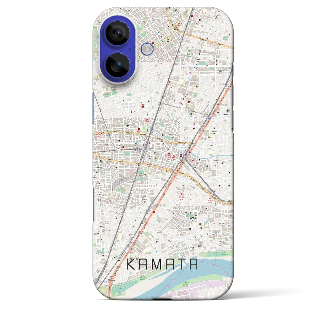 【蒲田(東京都)】地図柄iPhoneケース(バックカバータイプ)ナチュラル・iPhone 16 Pro Max 用