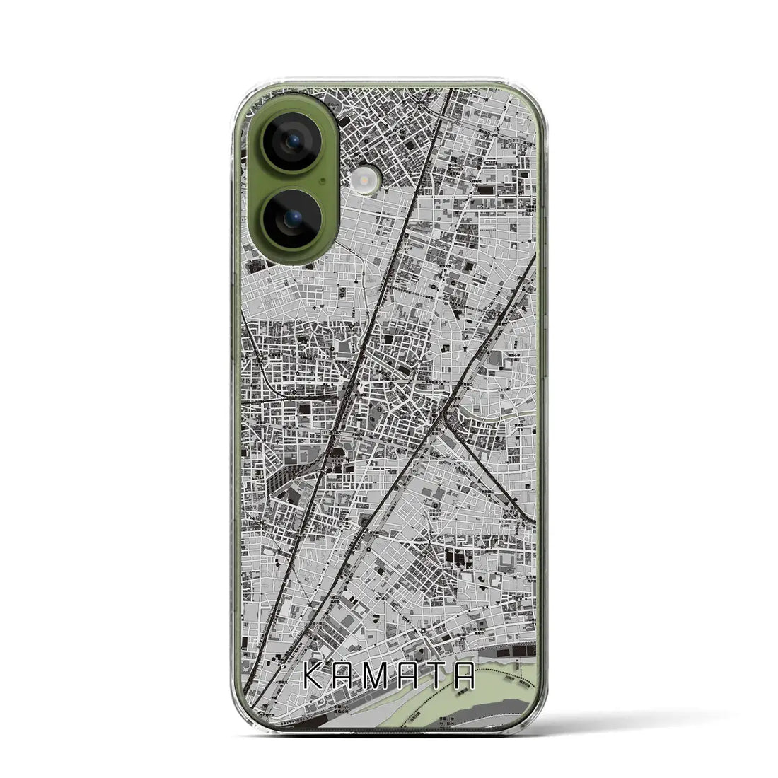 【蒲田(東京都)】地図柄iPhoneケース(クリアタイプ)モノトーン・iPhone 17 Pro Max 用