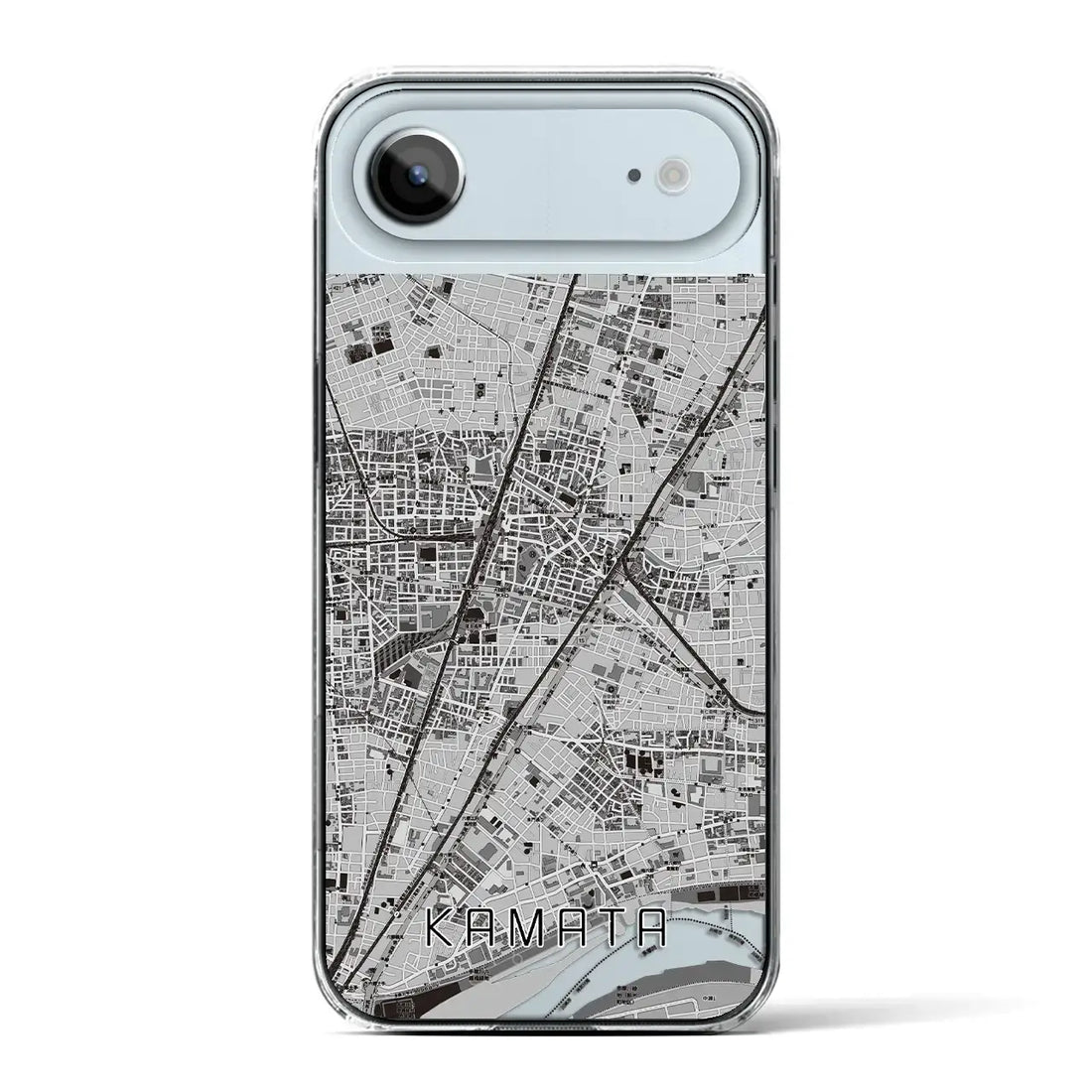 【蒲田（東京都）】地図柄iPhoneケース（クリアタイプ）モノトーン・iPhone 17 Pro Max 用