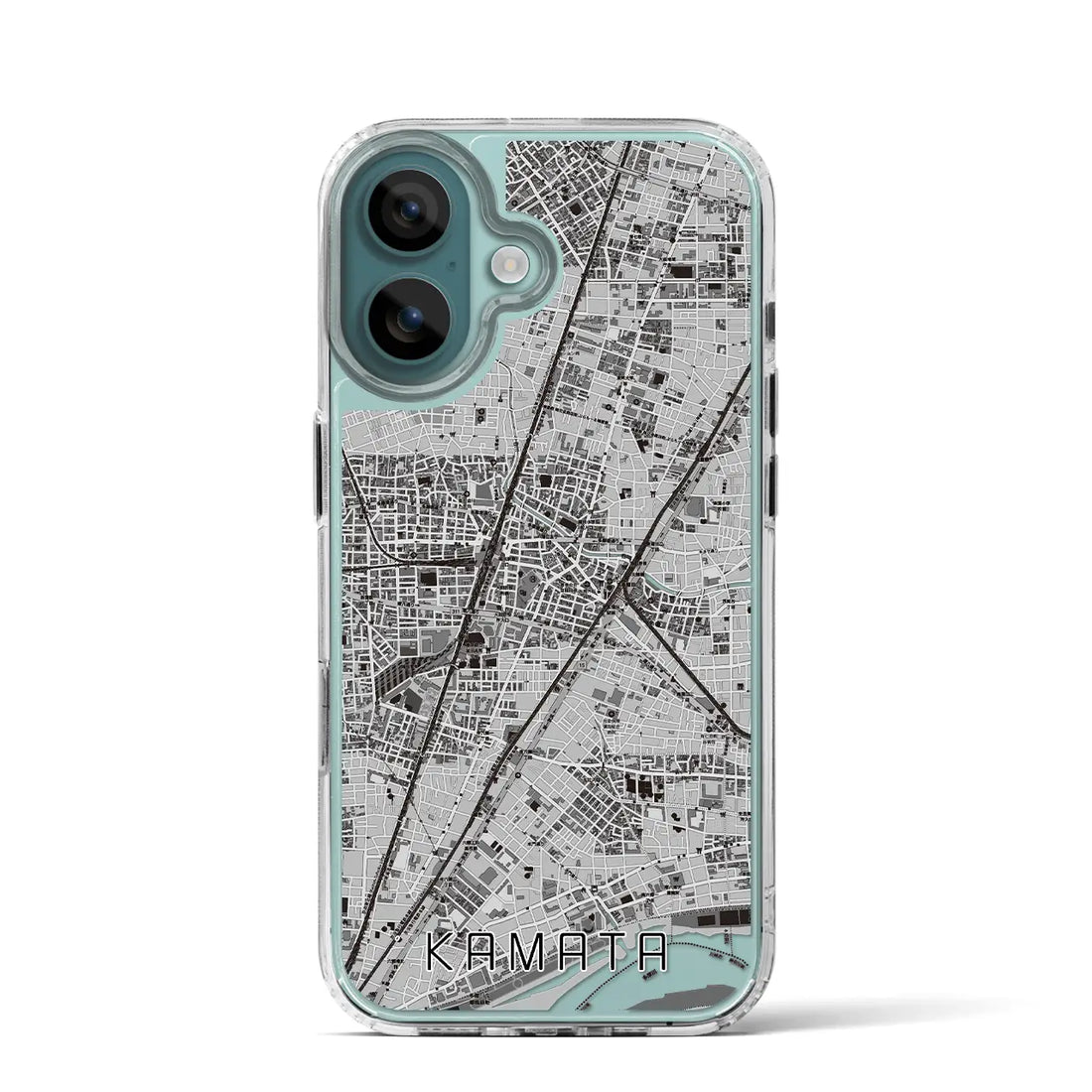 【蒲田(東京都)】地図柄iPhoneケース(MagSafeタイプ)モノトーン・iPhone 16 Pro 用