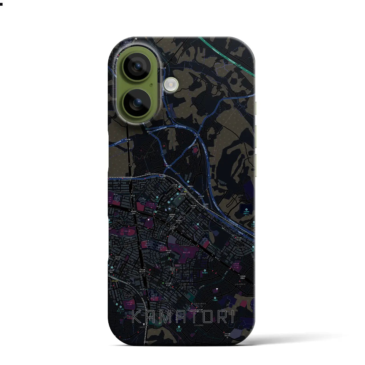 【鎌取（千葉県）】地図柄iPhoneケース（バックカバータイプ）