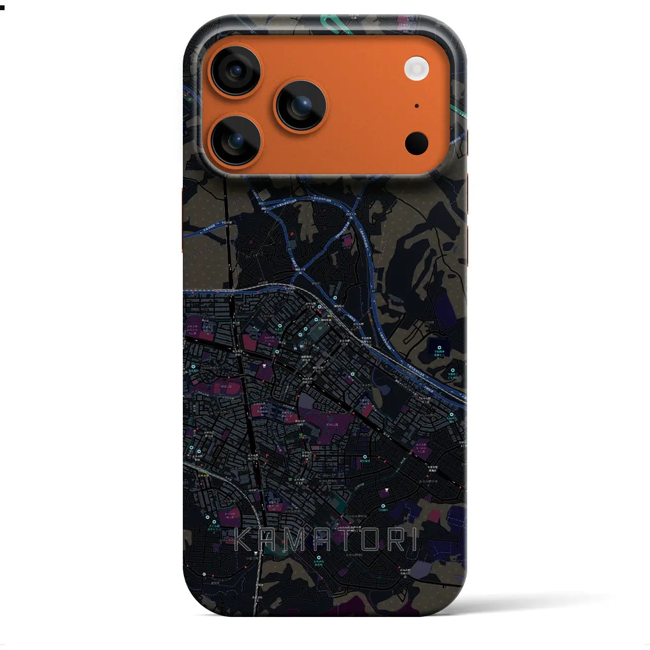 【鎌取（千葉県）】地図柄iPhoneケース（バックカバータイプ）