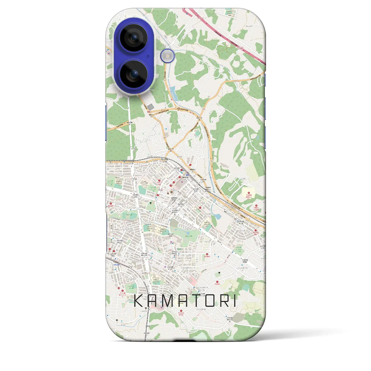 【鎌取（千葉県）】地図柄iPhoneケース（バックカバータイプ）