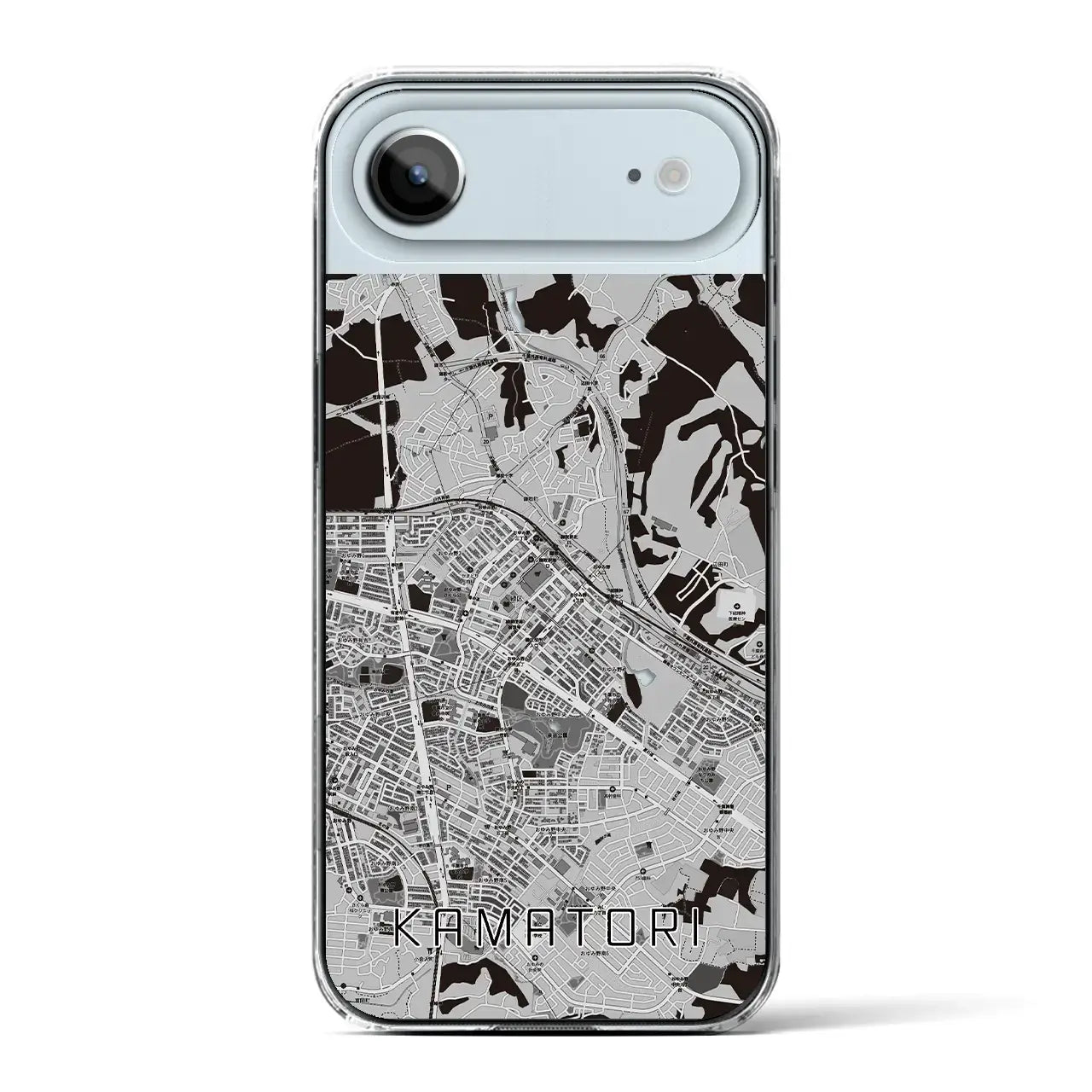 【鎌取（千葉県）】地図柄iPhoneケース（クリアタイプ）