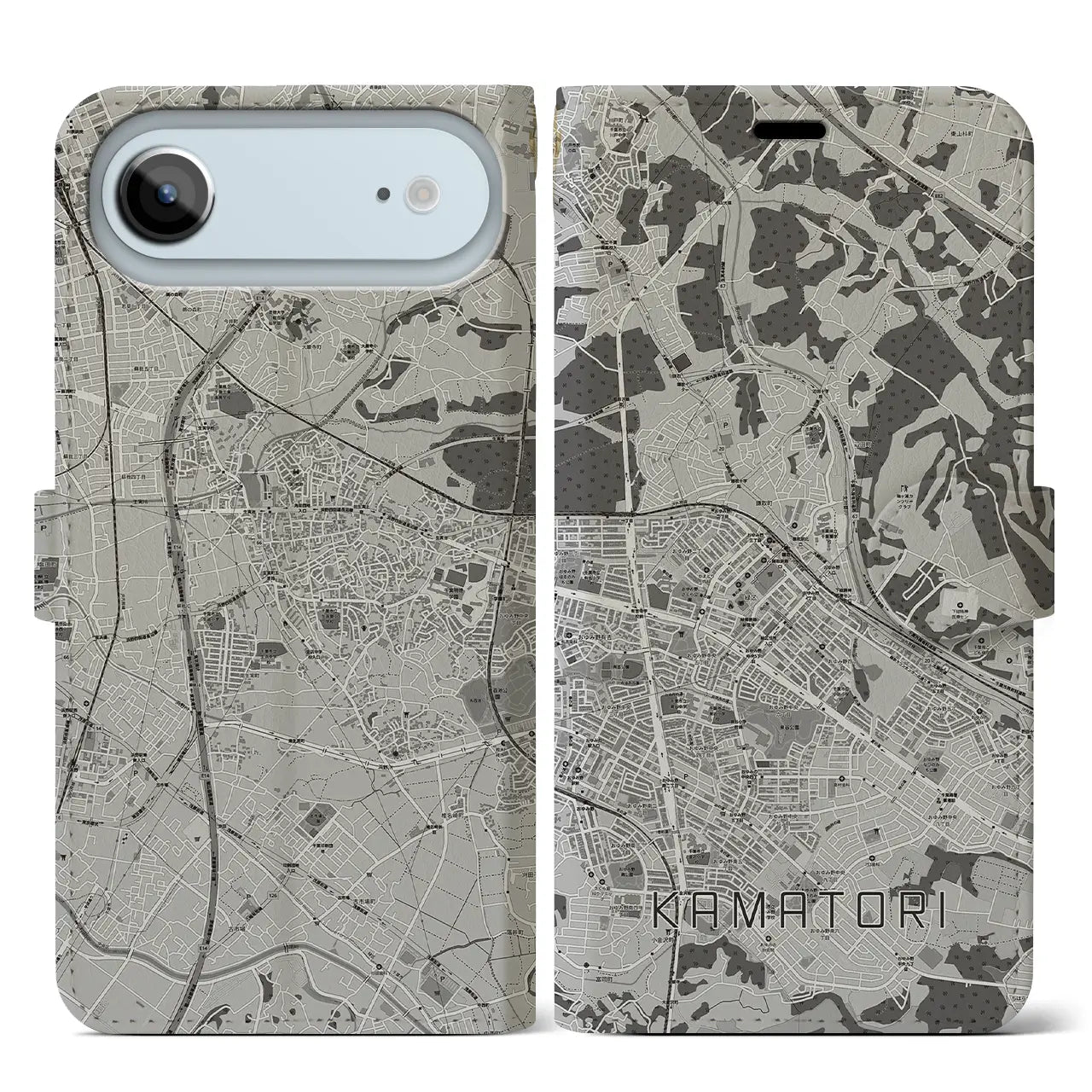 【鎌取（千葉県）】地図柄iPhoneケース（手帳タイプ）