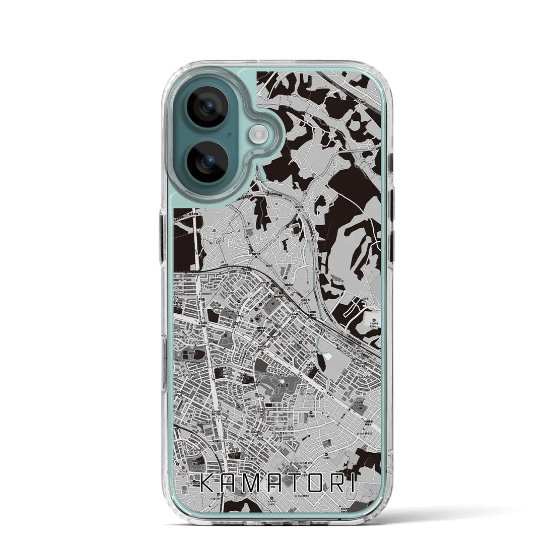 【鎌取(千葉県)】地図柄iPhoneケース(MagSafeタイプ)モノトーン・iPhone 16 Pro 用