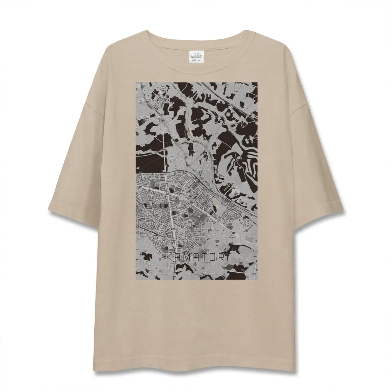 【鎌取（千葉県）】地図柄ビッグシルエットTシャツ