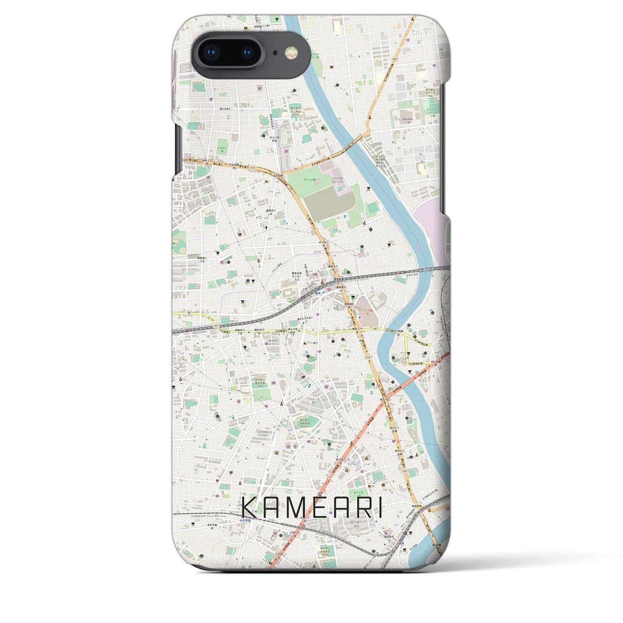 【亀有（東京都）】地図柄iPhoneケース（バックカバータイプ）