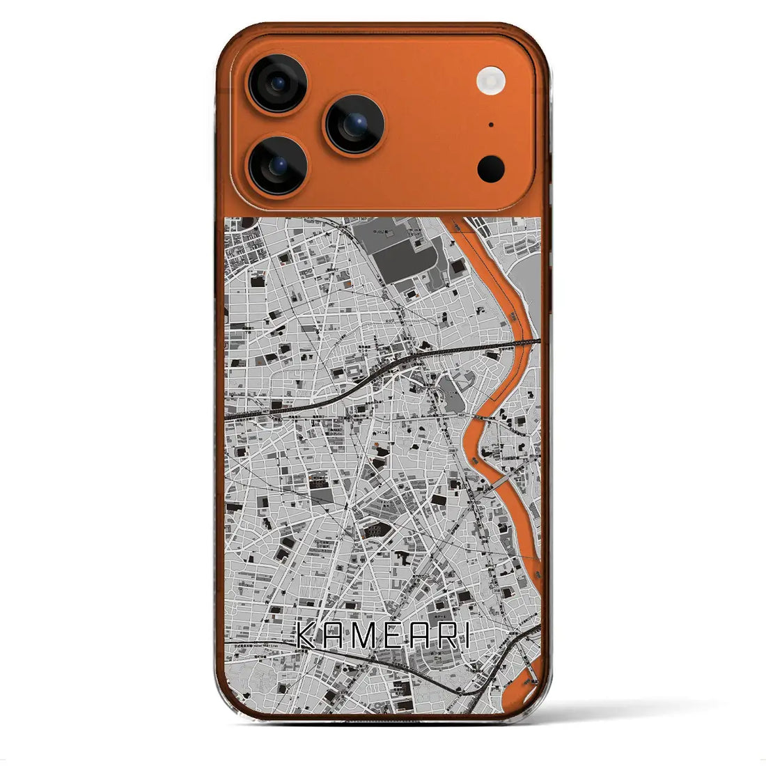 【亀有（東京都）】地図柄iPhoneケース（クリアタイプ）モノトーン・iPhone 17 Pro Max 用