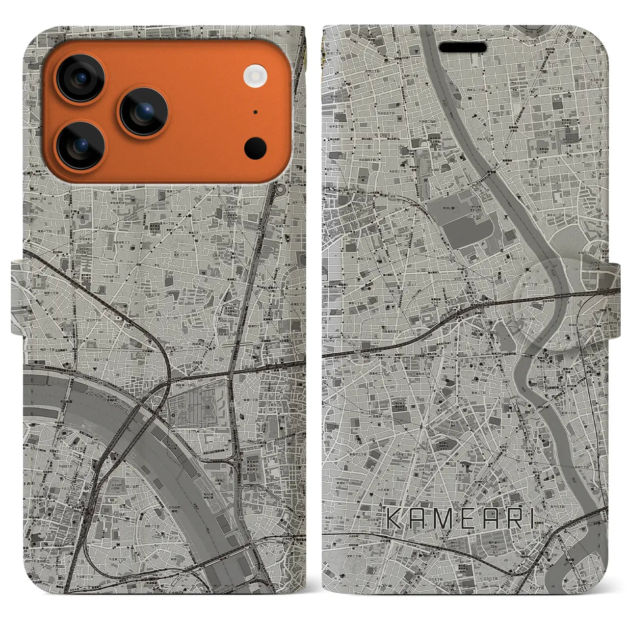 【亀有（東京都）】地図柄iPhoneケース（手帳タイプ）