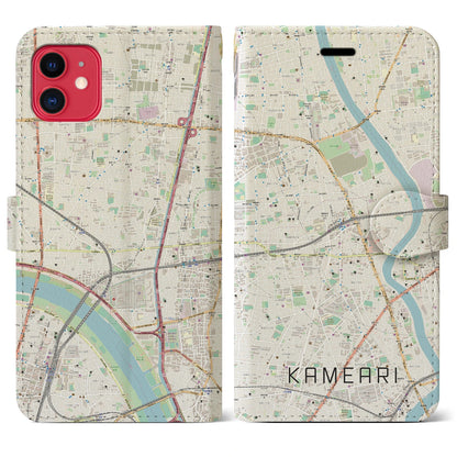 【亀有（東京都）】地図柄iPhoneケース（手帳タイプ）ナチュラル・iPhone 11 用