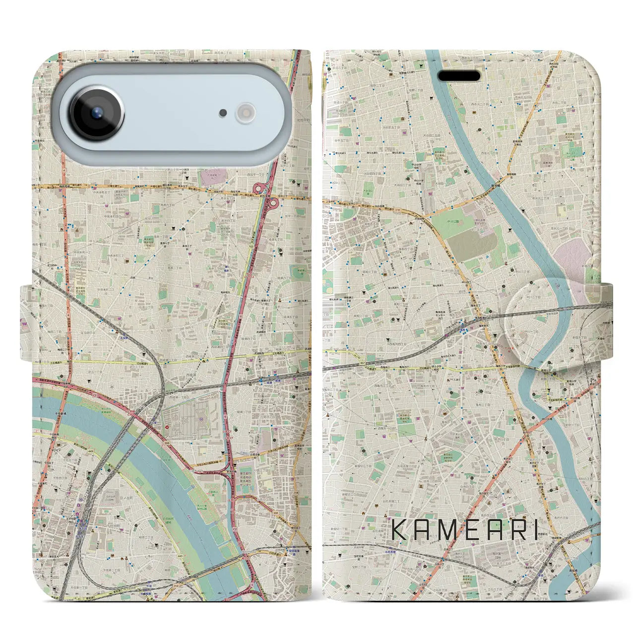 【亀有（東京都）】地図柄iPhoneケース（手帳タイプ）