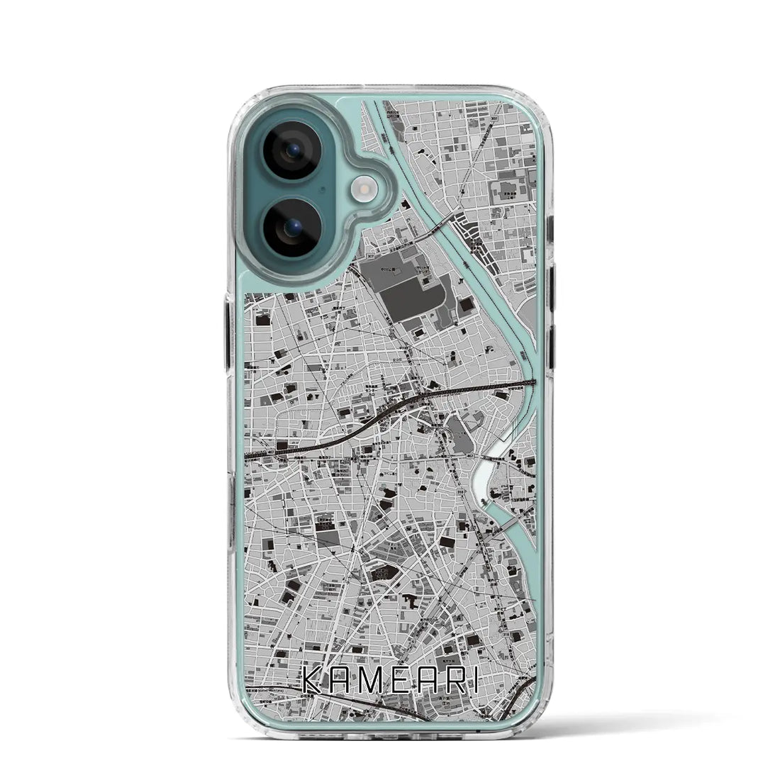 【亀有（東京都）】地図柄iPhoneケース（MagSafeタイプ）モノトーン・iPhone 16 Pro 用