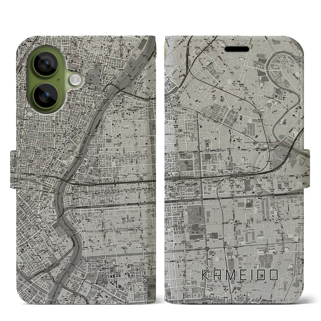 【亀戸（東京都）】地図柄iPhoneケース（手帳タイプ）