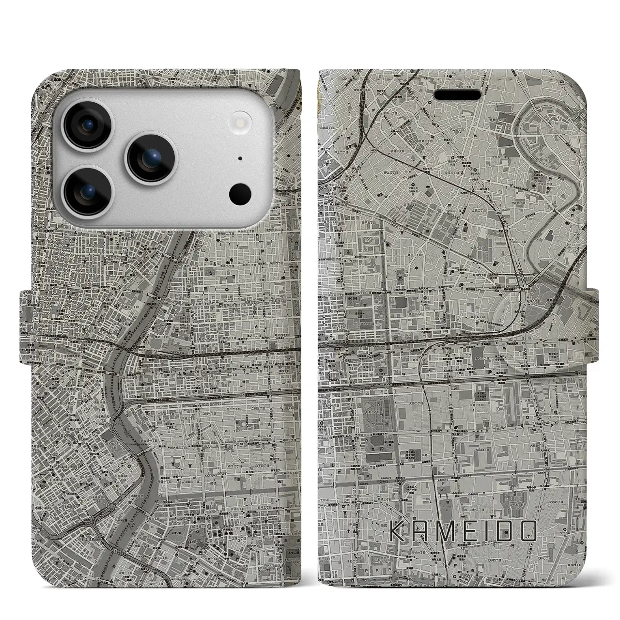 【亀戸（東京都）】地図柄iPhoneケース（手帳タイプ）