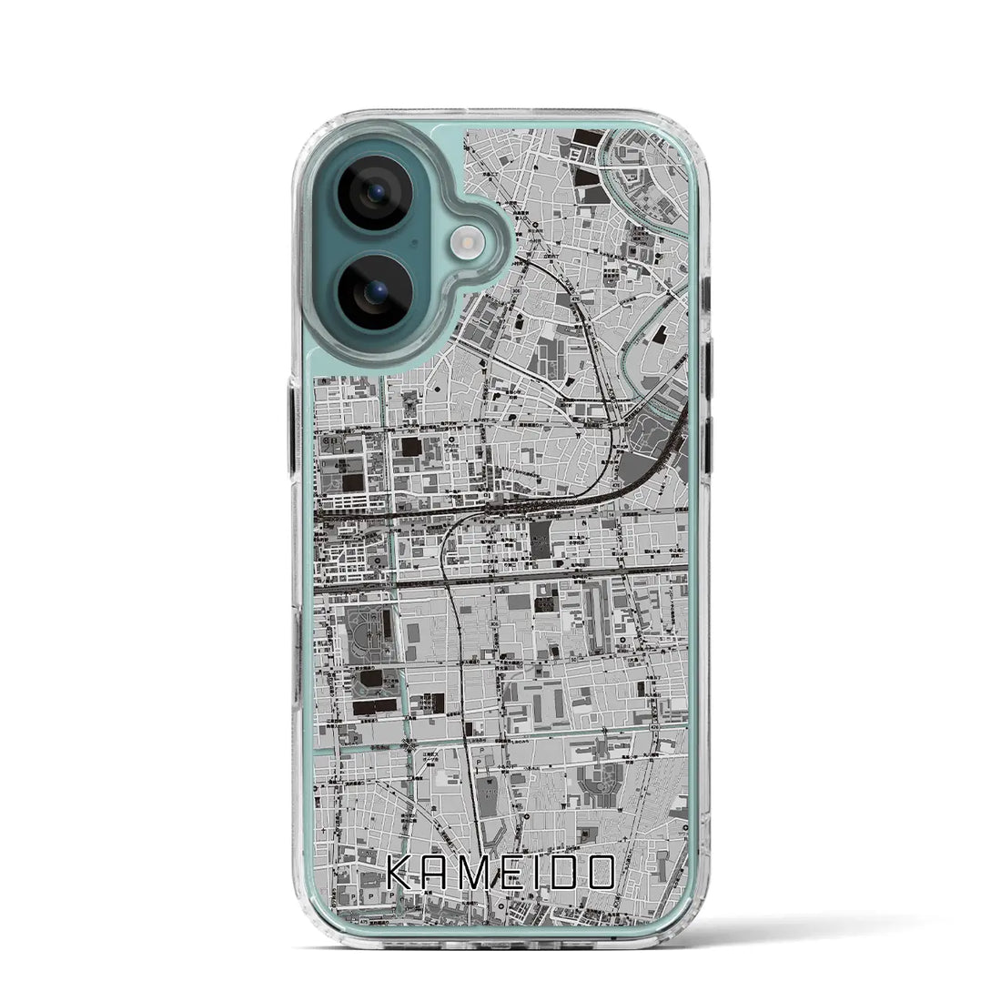 【亀戸（東京都）】地図柄iPhoneケース（MagSafeタイプ）モノトーン・iPhone 16 Pro 用