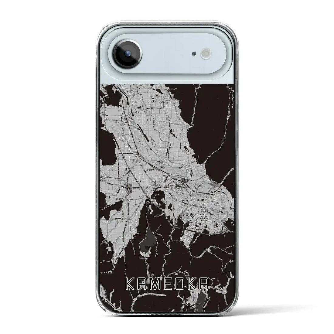 【亀岡（京都府）】地図柄iPhoneケース（クリアタイプ）モノトーン・iPhone 17 Pro Max 用