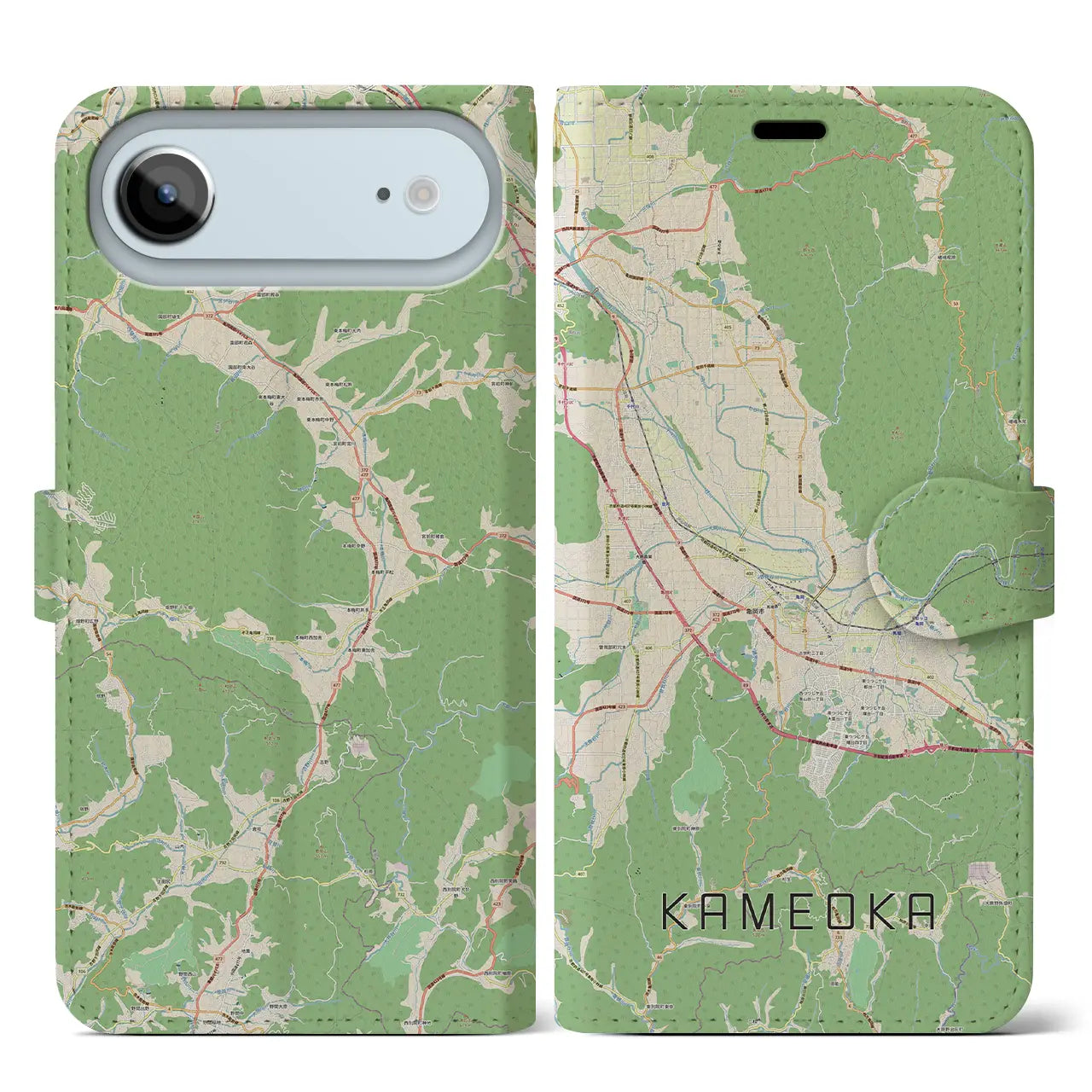 【亀岡（京都府）】地図柄iPhoneケース（手帳タイプ）