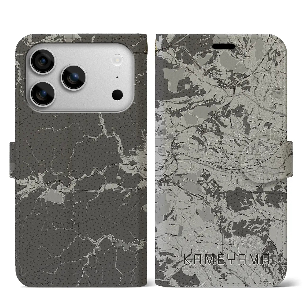 【亀山（三重県）】地図柄iPhoneケース（手帳タイプ）