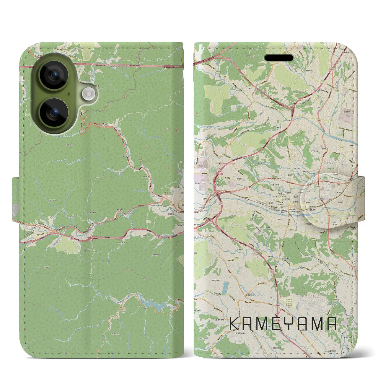 【亀山（三重県）】地図柄iPhoneケース（手帳タイプ）