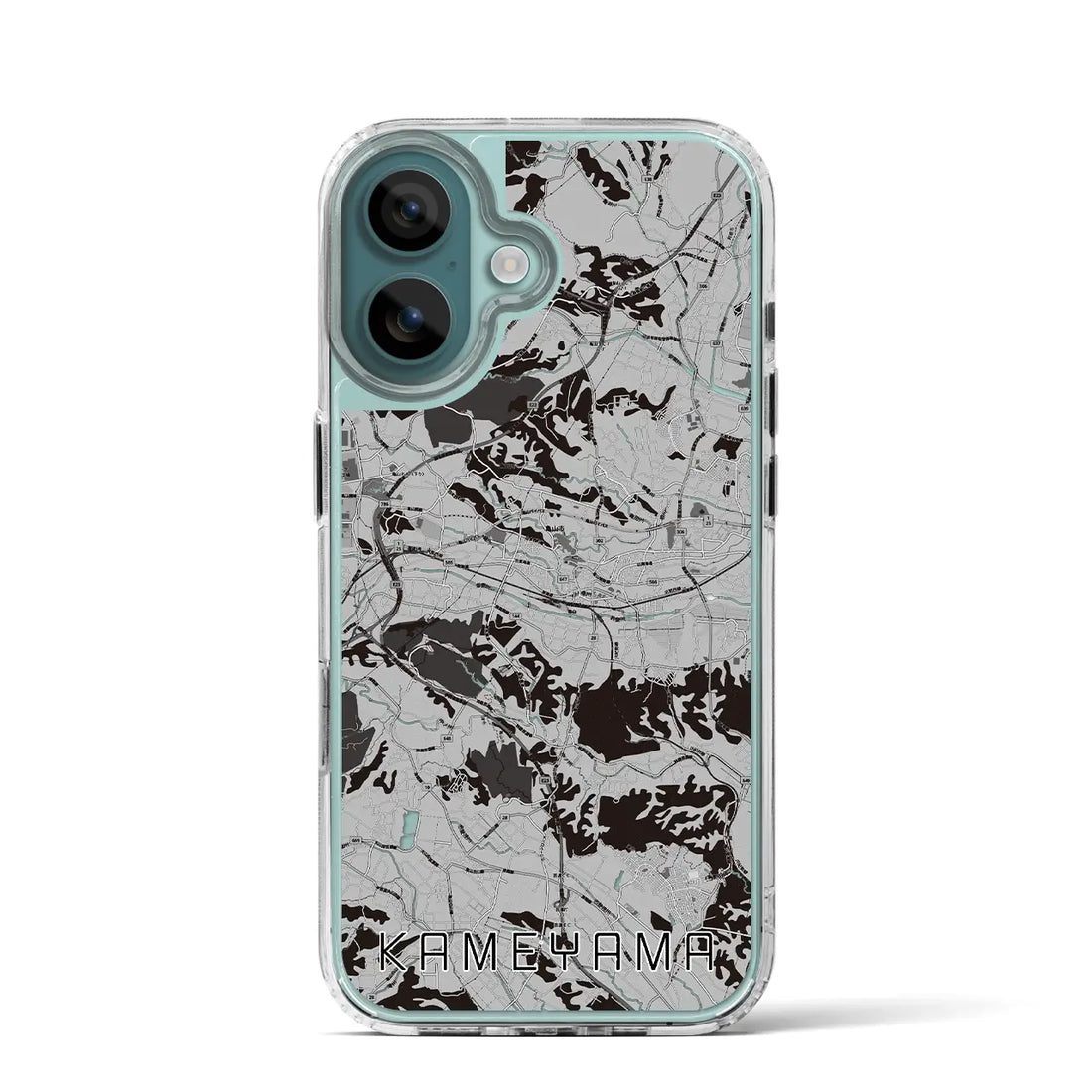 【亀山（三重県）】地図柄iPhoneケース（MagSafeタイプ）モノトーン・iPhone 16 Pro 用