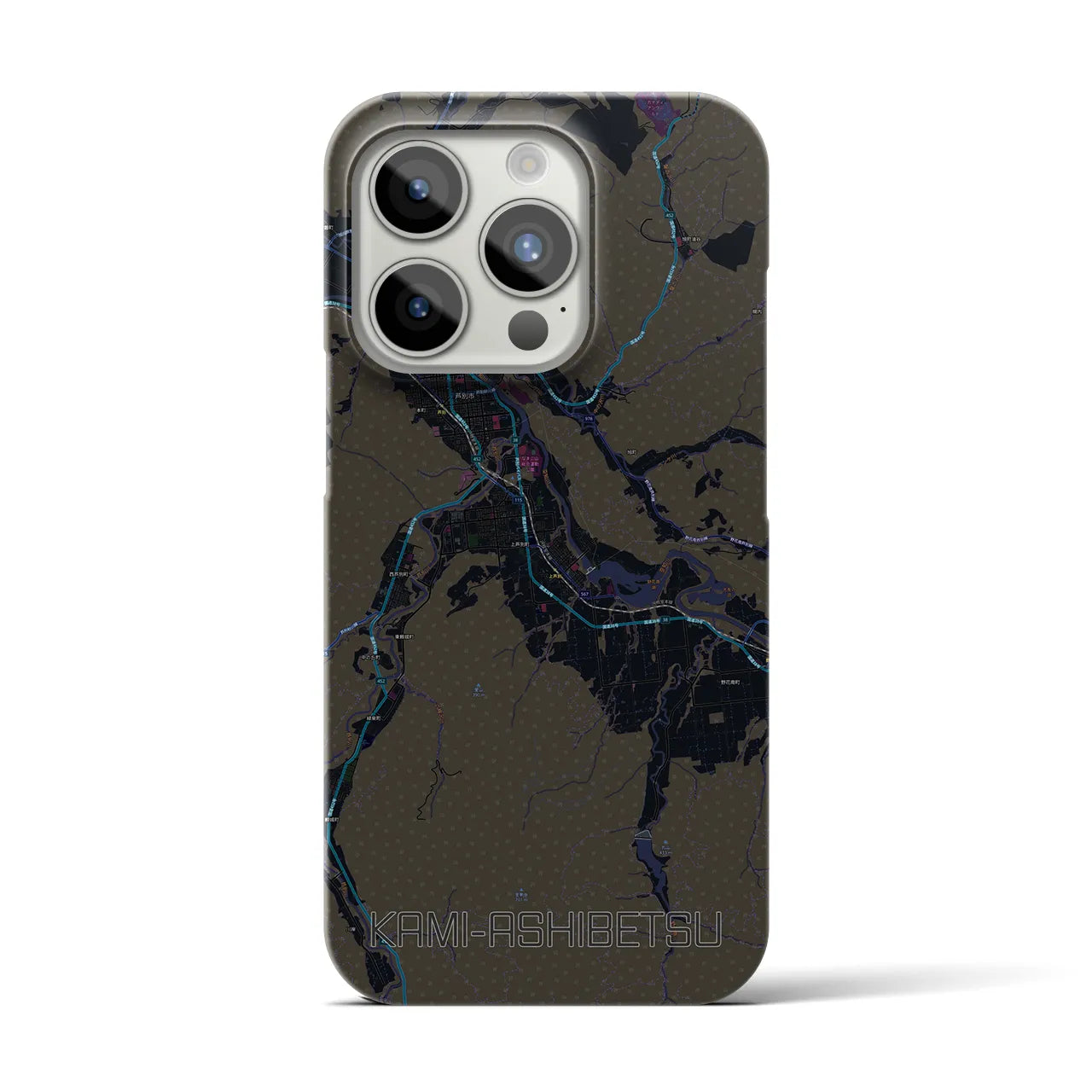 【上芦別（北海道）】地図柄iPhoneケース（バックカバータイプ）