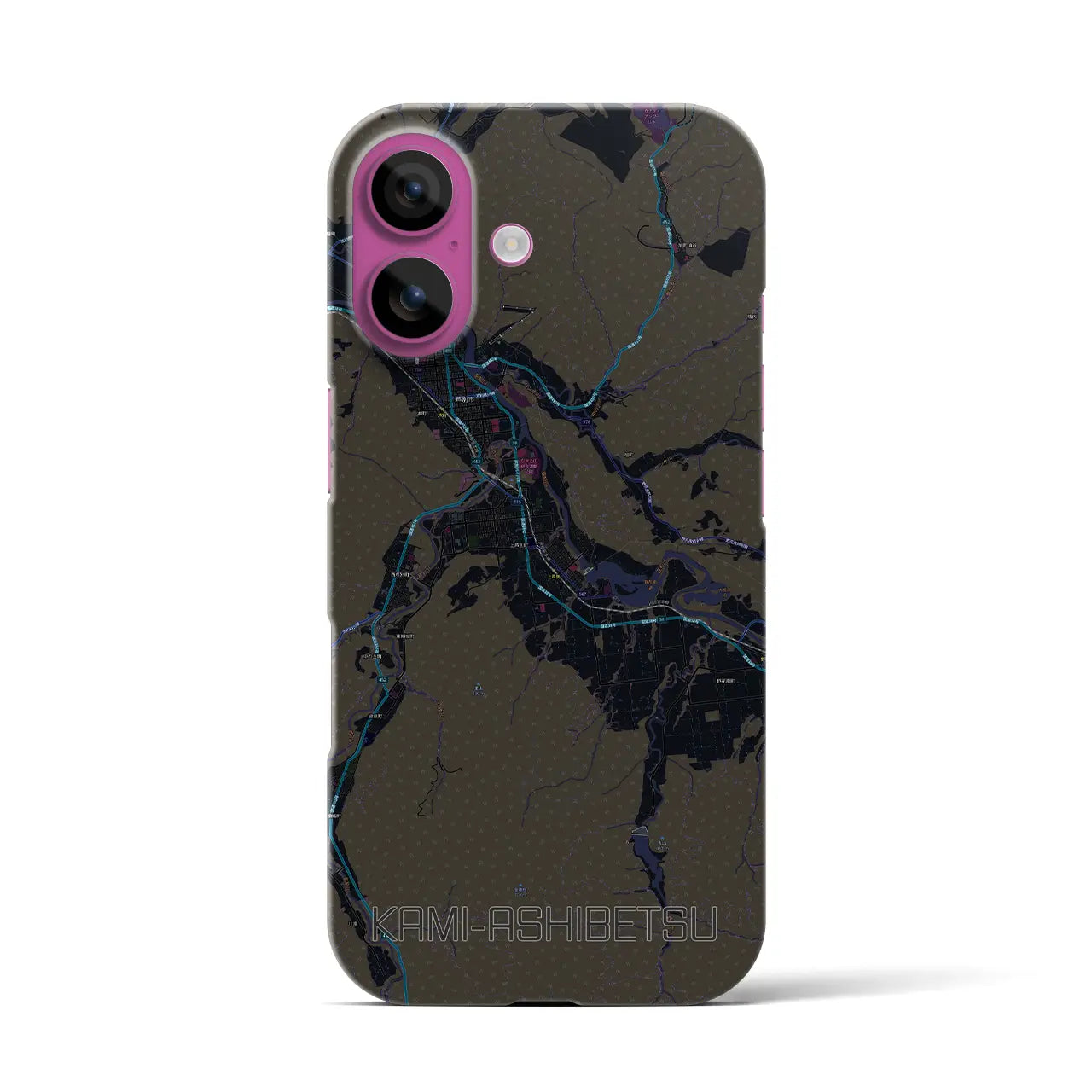 【上芦別（北海道）】地図柄iPhoneケース（バックカバータイプ）